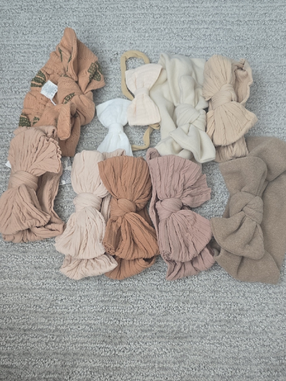 Nwt - Neutral Bow Headband Set - 10 Soft Cream, Beige, Taupe & Blush